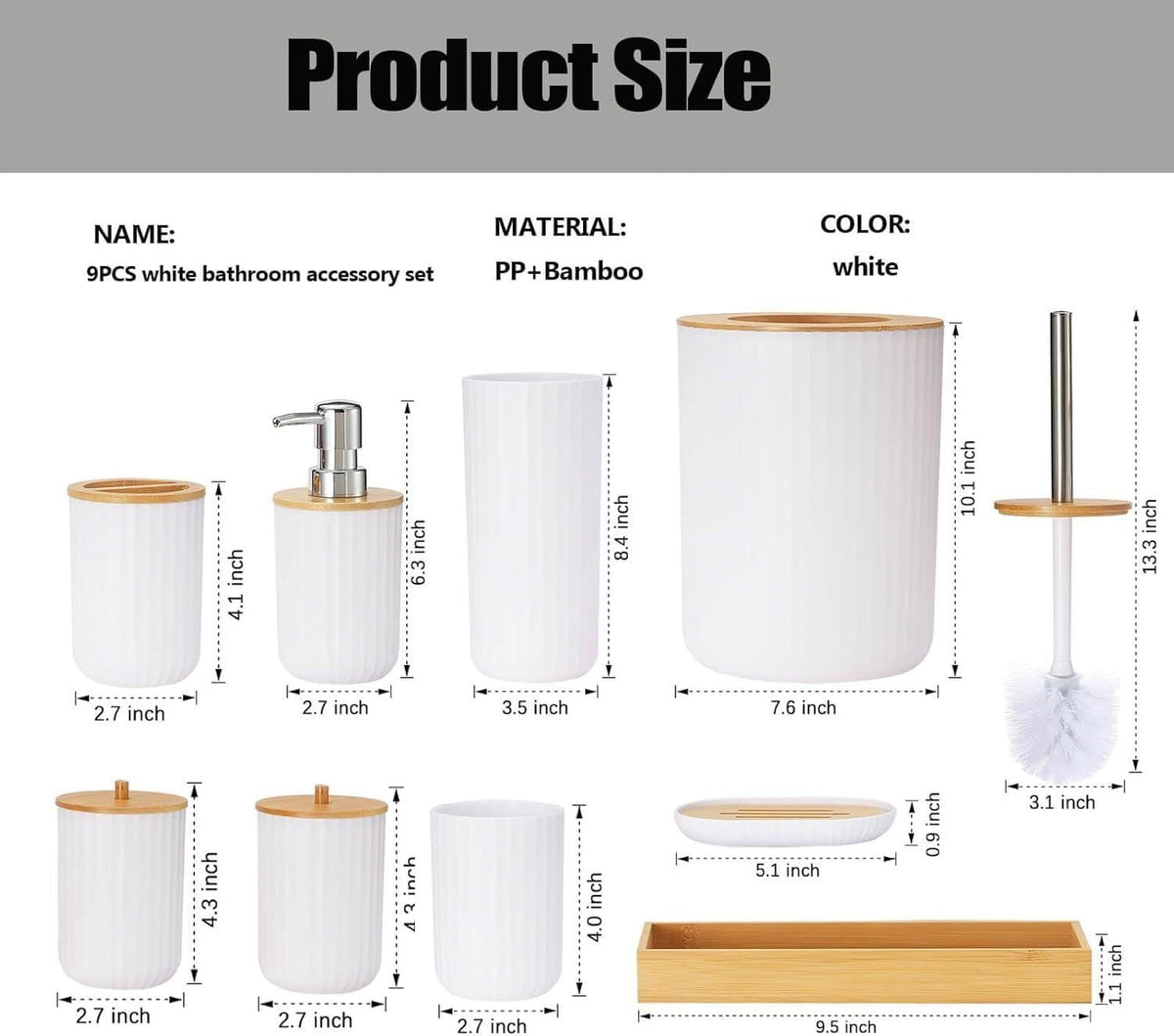 Bathroom Accessories Set, 6 Pieces — product image 3