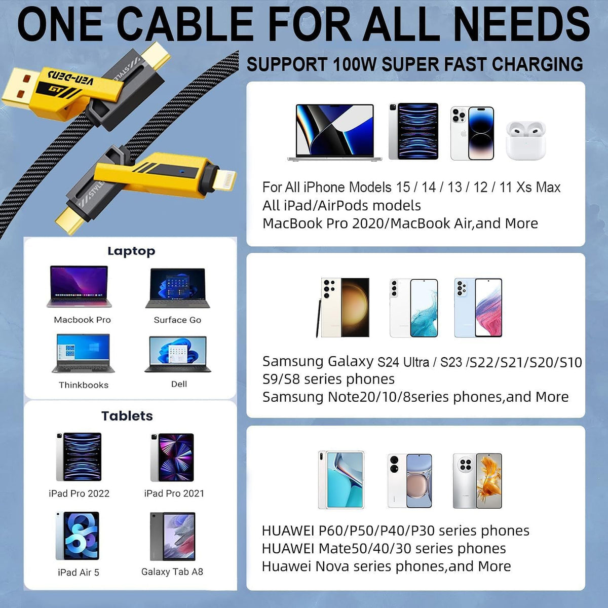 4-in-1 Universal Fast-Charging & Data Cable