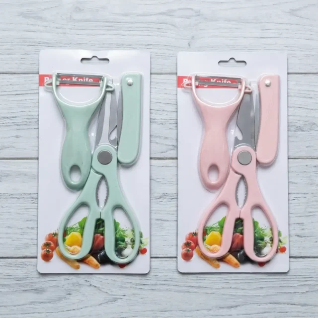 3-in-1 Fruit Knife, Scissors and Peeler Set